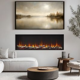 SimpliFire Scion 55 - Linear Electric Fireplace | Wood Heat