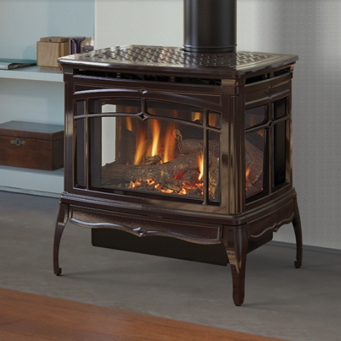 Hearthstone Waitsfield DX - Three-Sided Gas Stove | Wood Heat