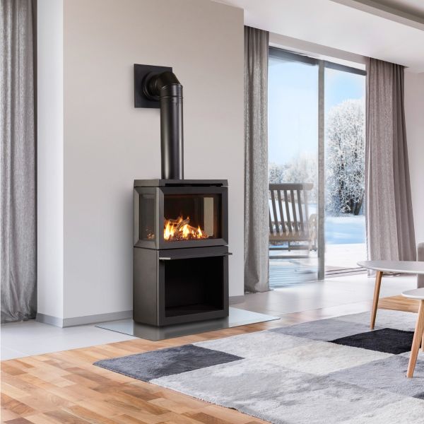 Jøtul GF 520 DV Gas Stove - Modern 3-Sided Cast Iron Stove | Wood Heat