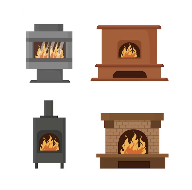 Stoves and Fireplaces Clipart