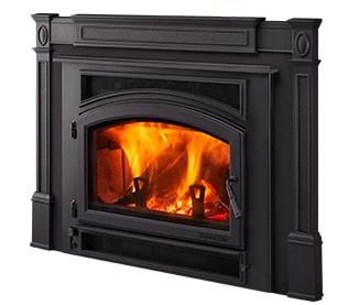 Cast Iron Trim on Black Steel Surround